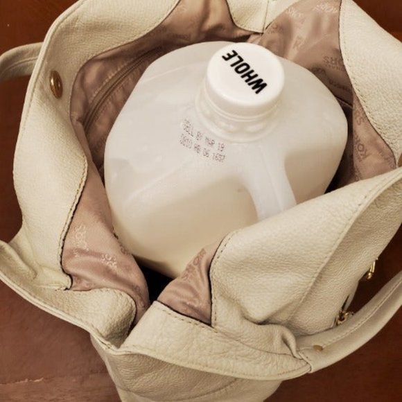 Euc Michael Kors White Leather Shouder Bag Purse - Picture 9 of 10